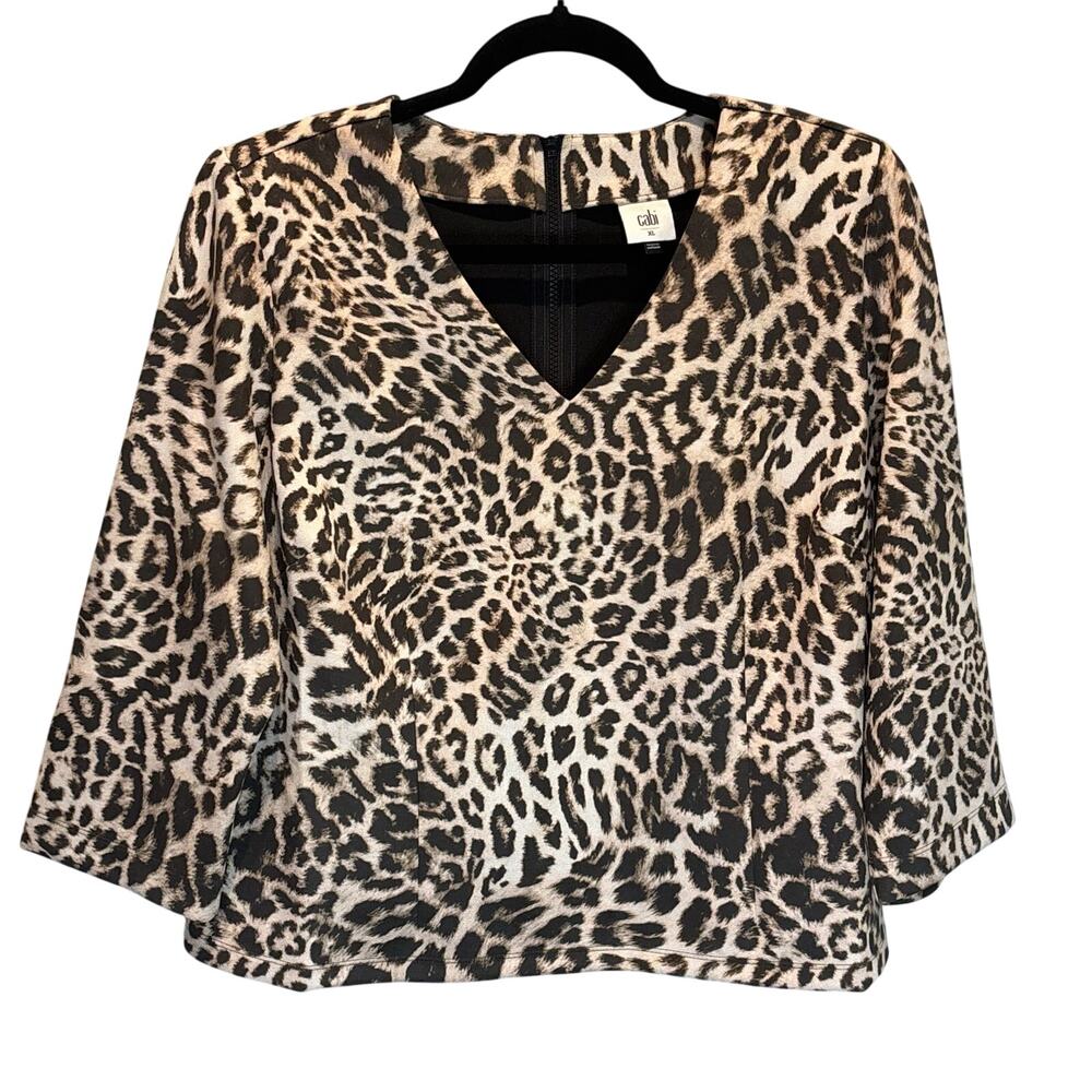 CAbi Sophia Animal Print Top Style #4608 - size XL